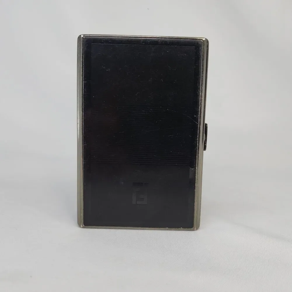 Fendi Zucca Metal Cigarette Case Vintage Card Holder Black Enamel Striped FF